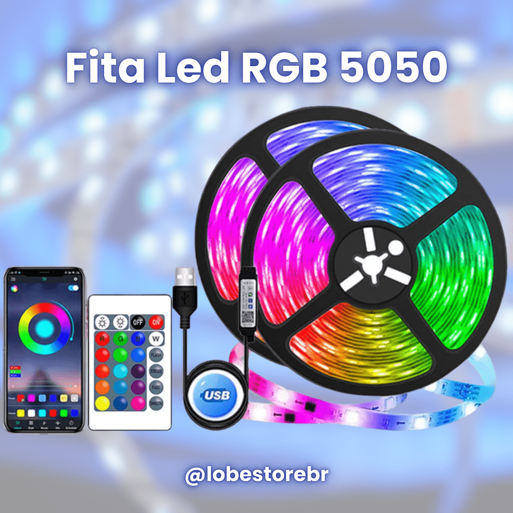 Fita de Led RGB 5050 USB