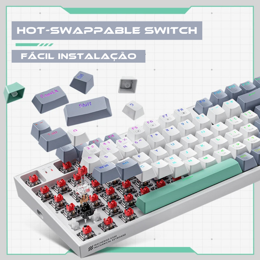 Teclado mecânico Machenike K500 com fio 94 Teclas RGB