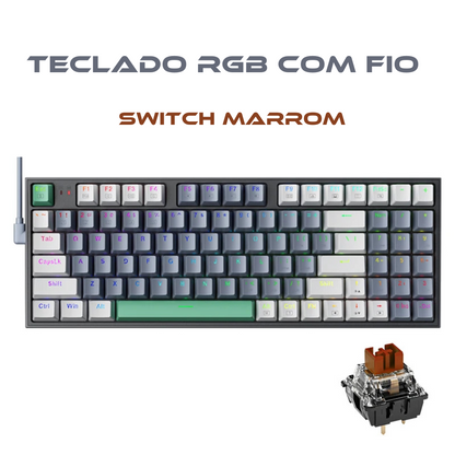 Teclado mecânico Machenike K500 com fio 94 Teclas RGB