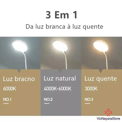 Abajur LED Recarregável de Mesa